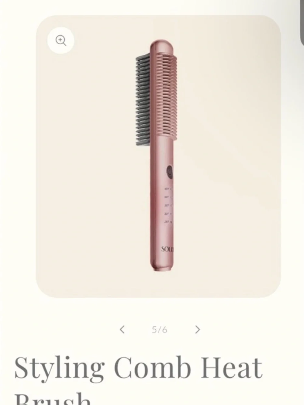 Heated Styling Comb Brush — Rose Gold
